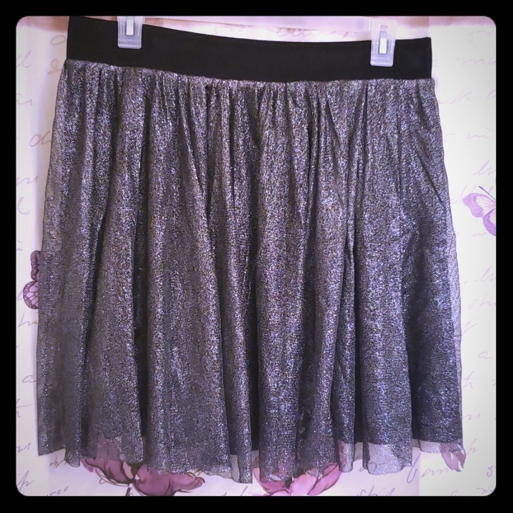 Silver and black night out skirt